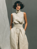 Women's Linen Wide Leg Jumpsuit