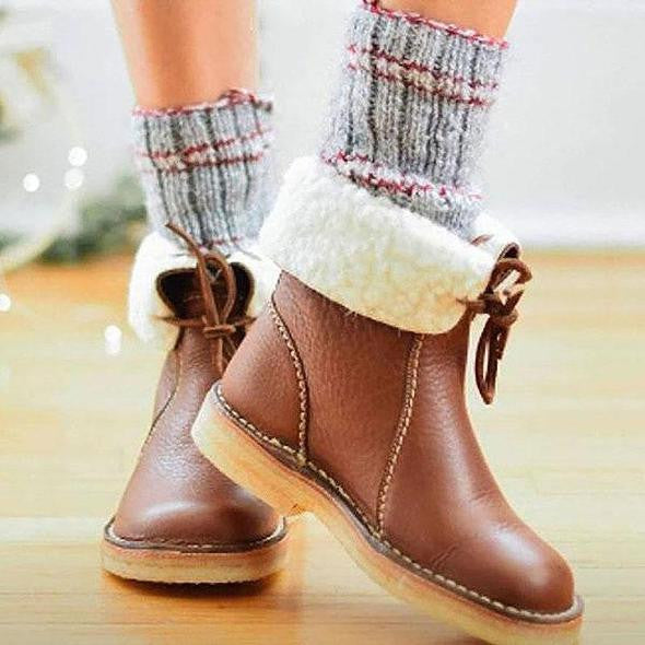 Women's Pull-On Ankle Boots with Side Ties