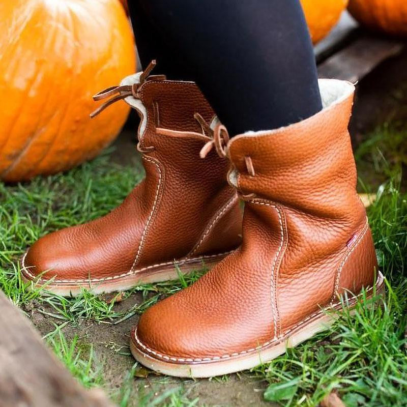 Women's Pull-On Ankle Boots with Side Ties