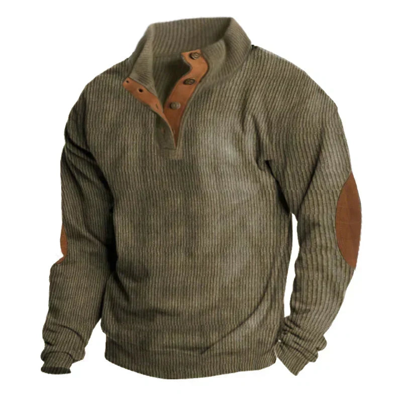 Men’s Ribbed Button-Neck Sweater