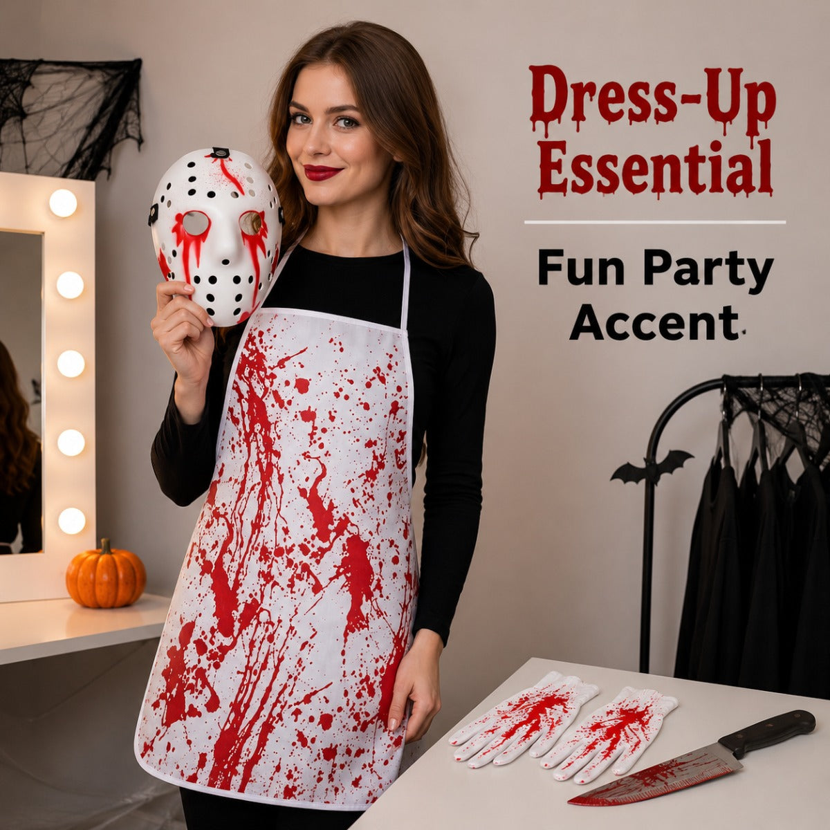 Men’s Halloween Butcher Costume Accessory Set