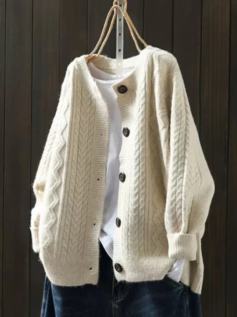 Women's Cable Knit Button Cardigan