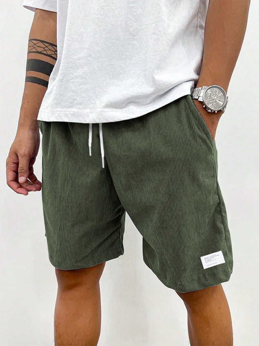 Men's Relaxed Fit Corduroy Drawstring Shorts