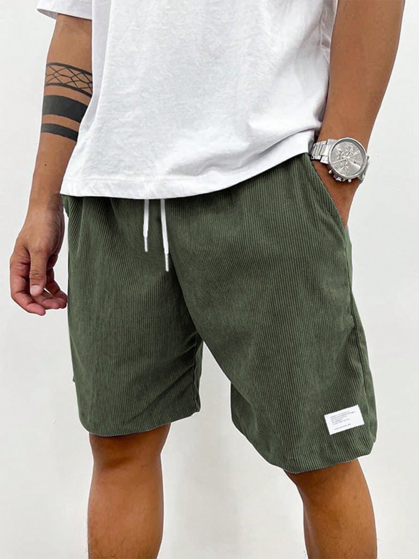 Men's Relaxed Fit Corduroy Drawstring Shorts