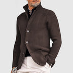 Men’s Stand-Collar Button-Front Cardigan