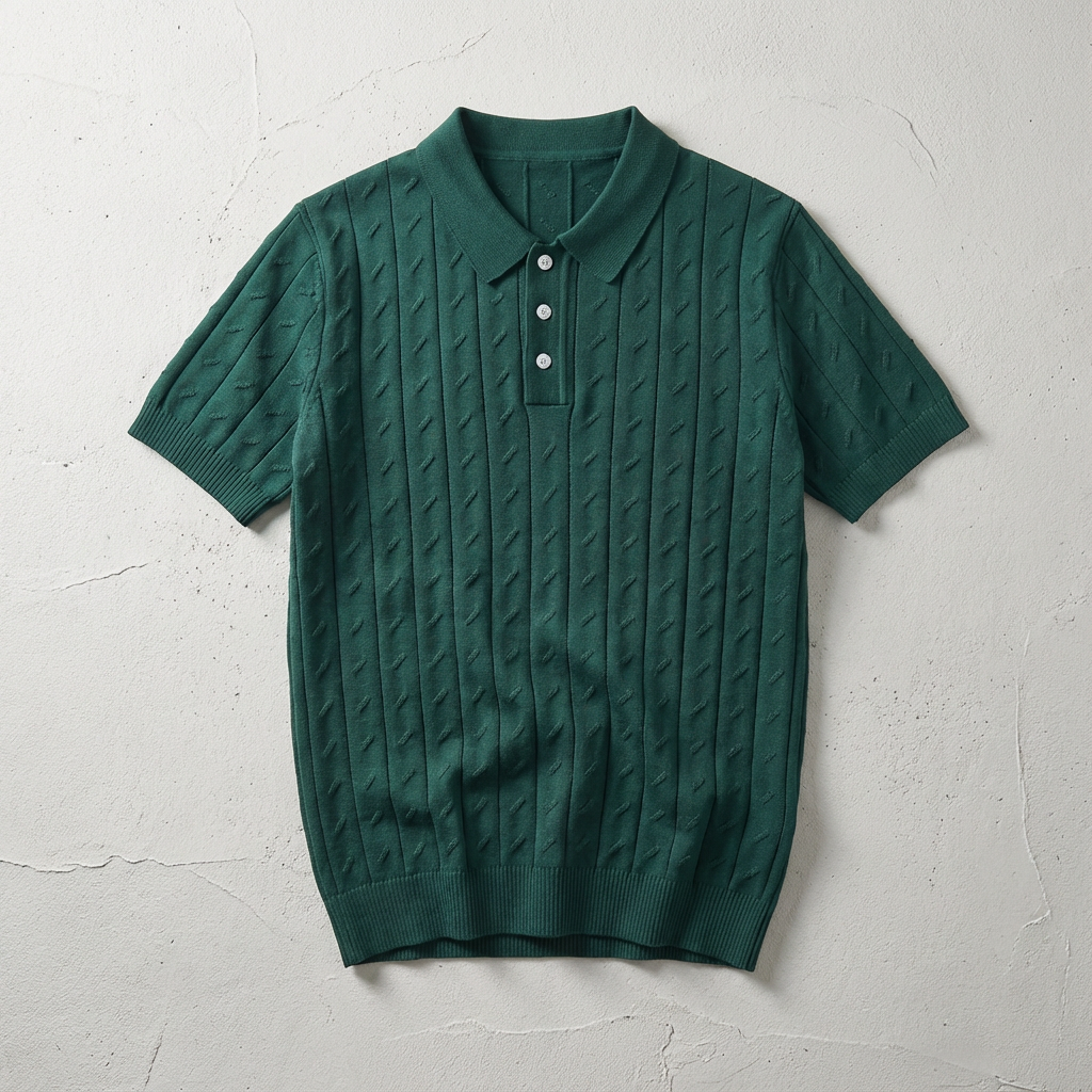 Men's Cable Knit Polo