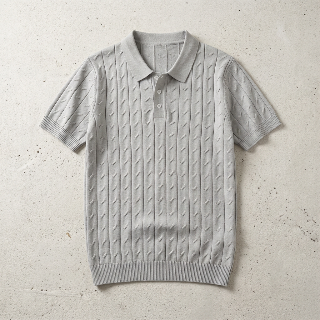 Men's Cable Knit Polo
