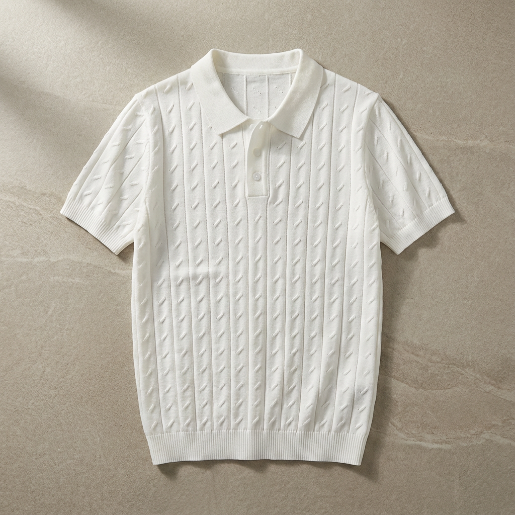 Men's Cable Knit Polo