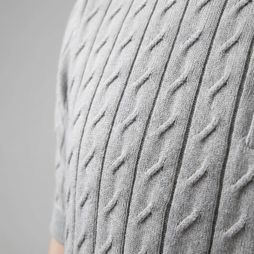 Men's Cable Knit Polo