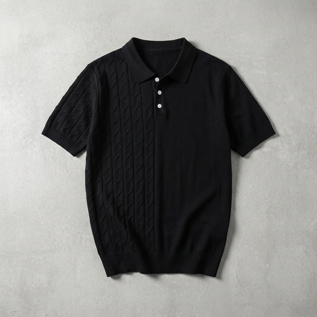 Men's Cable Knit Polo
