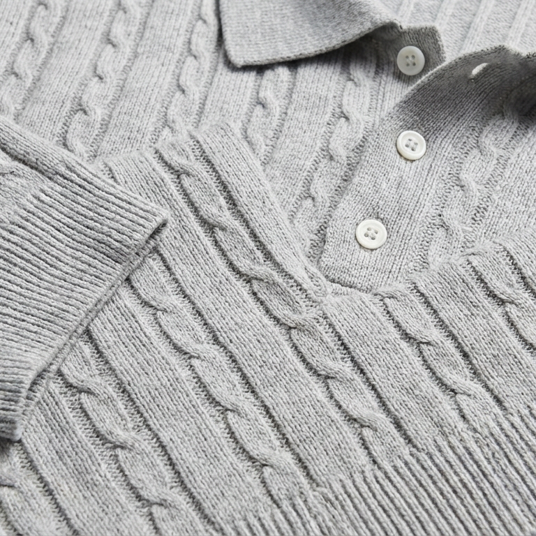 Men's Cable Knit Polo
