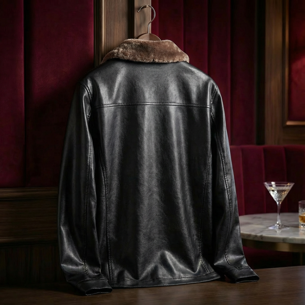 Men's Wide-Collar Full-Zip Short Jacket