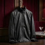 Men's Wide-Collar Full-Zip Short Jacket