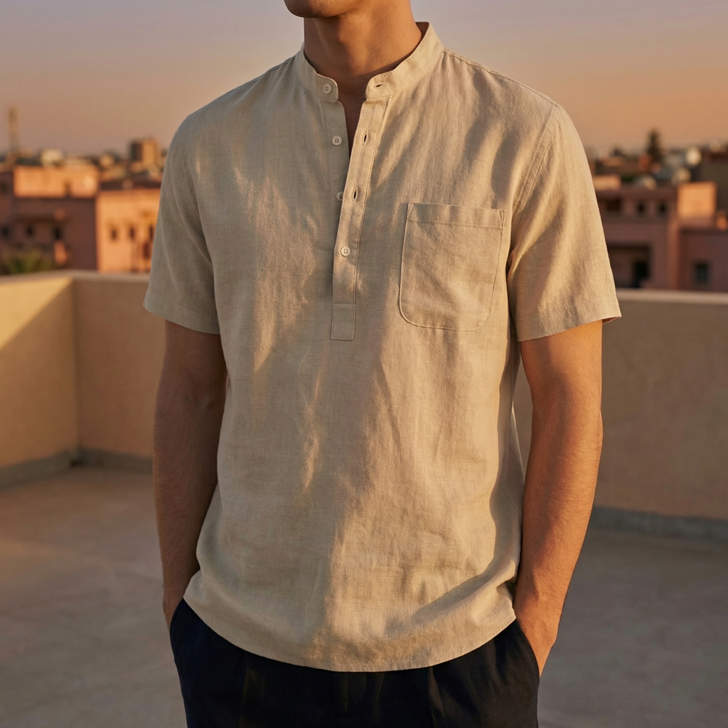 Men's Mandarin Pocket Shirt