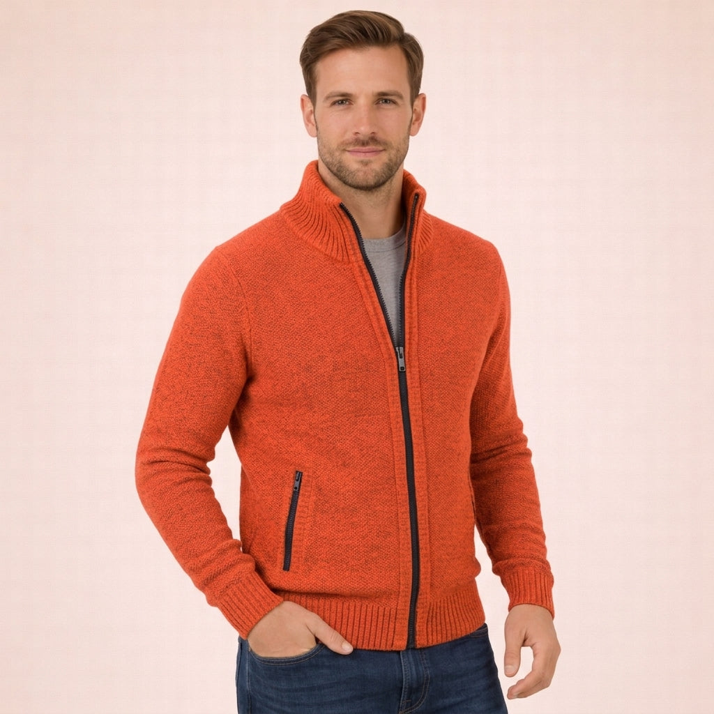 Men’s Full-Zip Stand-Collar Sweater