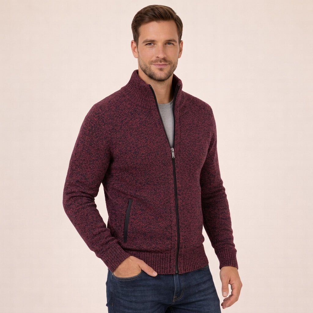 Men’s Full-Zip Stand-Collar Sweater