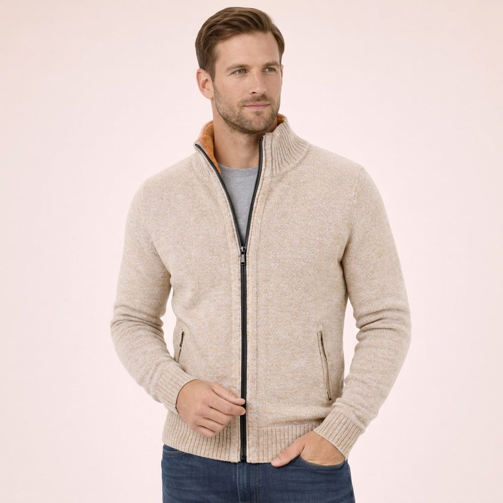 Men’s Full-Zip Stand-Collar Sweater