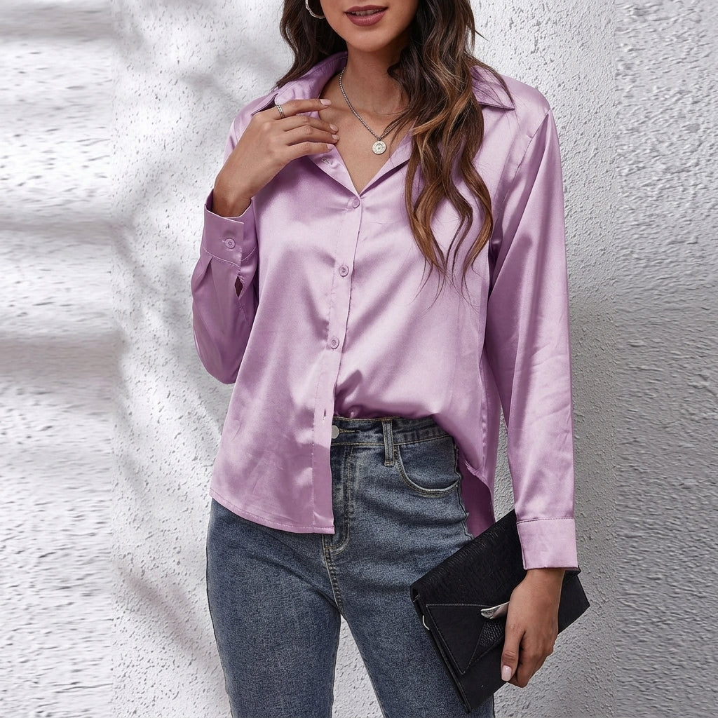 Women’s Long-Sleeve Silk Shirt