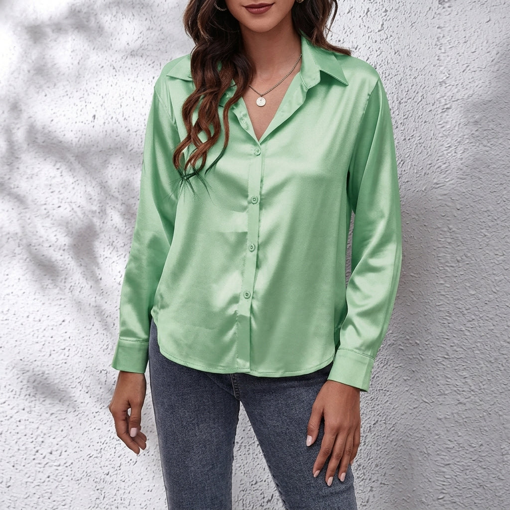 Women’s Long-Sleeve Silk Shirt