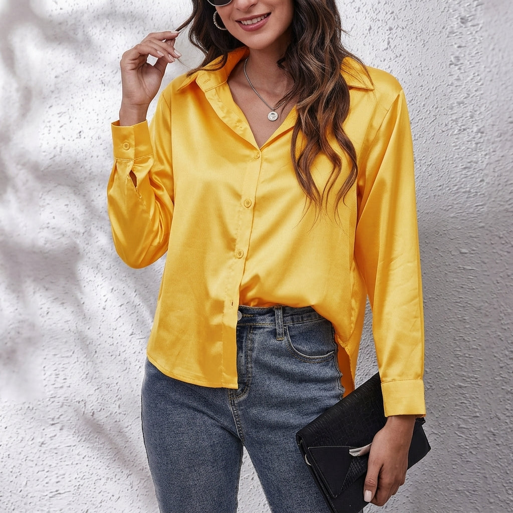Women’s Long-Sleeve Silk Shirt