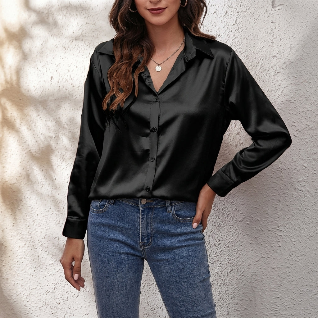 Women’s Long-Sleeve Silk Shirt