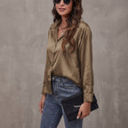 Women’s Long-Sleeve Silk Shirt