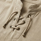 Men's Lace Up Mandarin Shirt