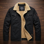 Men's Casual Jacket with Fleece-Look Collar