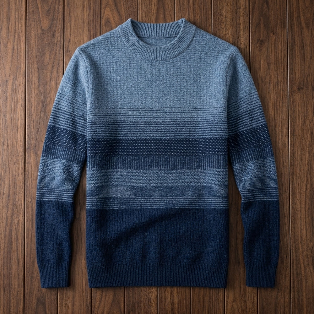 Men's Crew Neck Sweater with Textured Knit