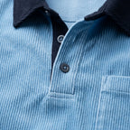 Men's Long Sleeve Ribbed Polo Shirt