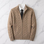 Men's Textured Knit Full-Zip Cardigan