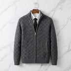 Men's Textured Knit Full-Zip Cardigan