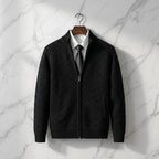 Men's Textured Knit Full-Zip Cardigan