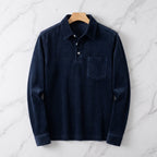 Men's Long Sleeve Ribbed Polo Shirt