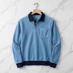 Men's Long Sleeve Ribbed Polo Shirt