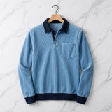 Men's Long Sleeve Ribbed Polo Shirt