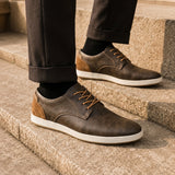 Men's Casual Lace-Up Shoes with Low-Top Design