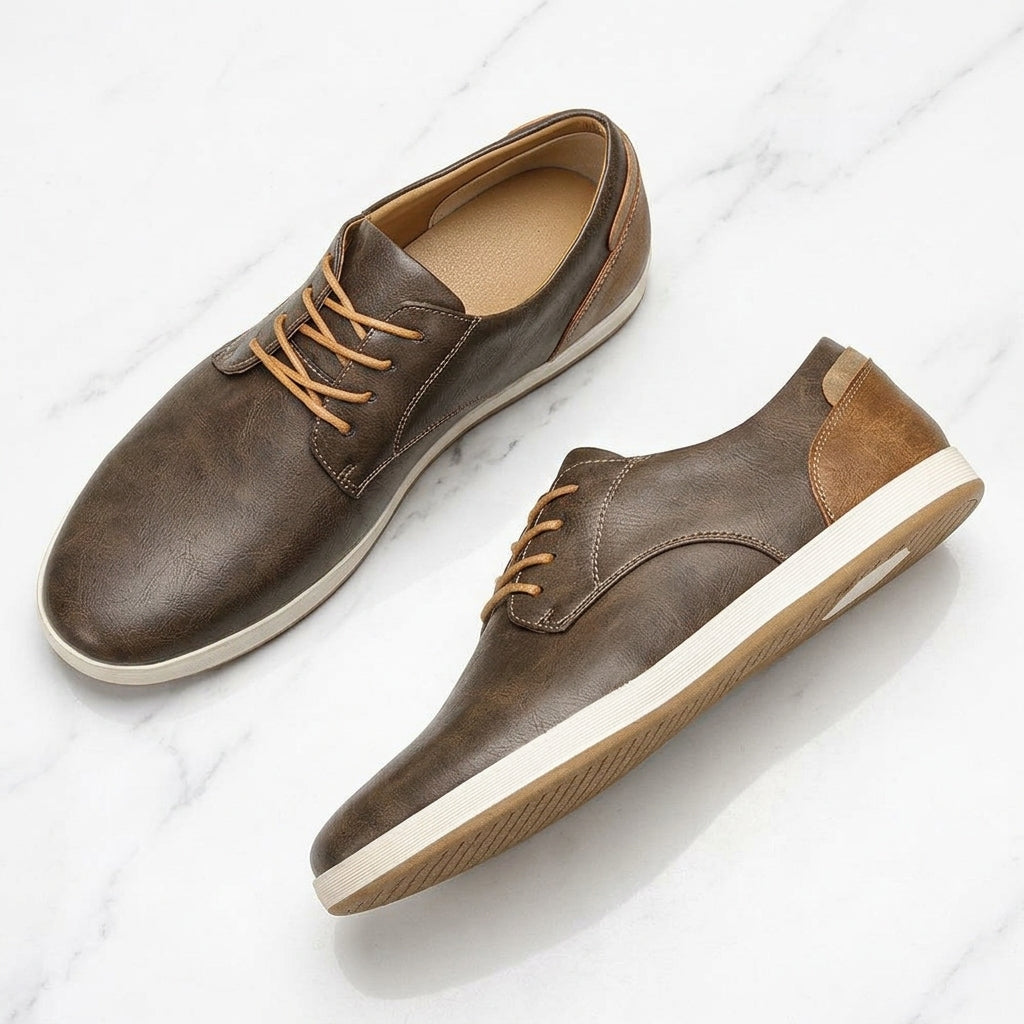 Men's Casual Lace-Up Shoes with Low-Top Design