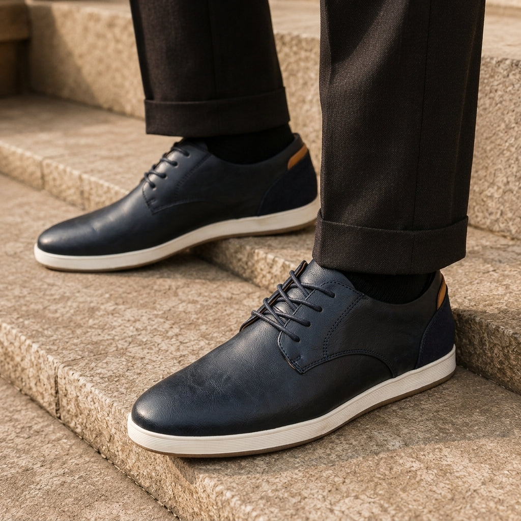 Men's Casual Lace-Up Shoes with Low-Top Design