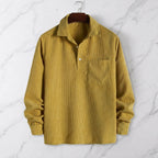 Men's Long Sleeve Ribbed Polo Shirt