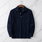 Men's Long Sleeve Ribbed Polo Shirt
