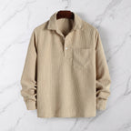 Men's Long Sleeve Ribbed Polo Shirt