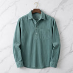 Men's Long Sleeve Ribbed Polo Shirt