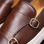 Men's Double Buckle Slip-On Casual Shoes
