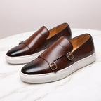 Men's Double Buckle Slip-On Casual Shoes