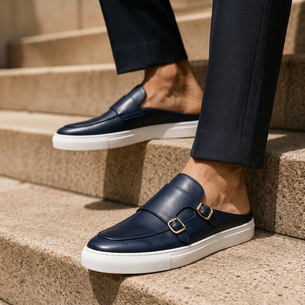 Men's Double Buckle Slip-On Casual Shoes