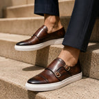 Men's Double Buckle Slip-On Casual Shoes