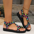 Women's Printed Strap Flat Sandals
