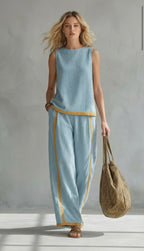 Women’s Pant Set with Contrast Trim