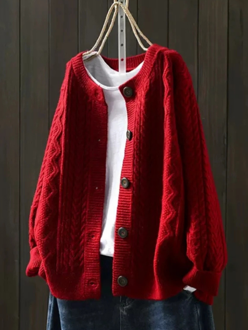 Women's Cable Knit Button Cardigan